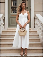 Bavlněné midi šaty ELIENE white FashionStreet EY2444
