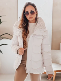 WARMMISS dámská prošívaná zimní bunda s kapucí bílá FashionStreet TY4922