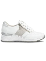 Dámské tenisky Rieker s polovičním zipem bílé N4322-80