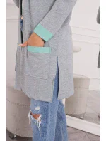 Dvoubarevná pláštěnka s kapucí mátová+šedá Dvoubarevná pláštěnka s kapucí mátová+šedá