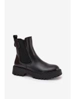 Kožené dámské botky s zipem Big Star OO274109 černé