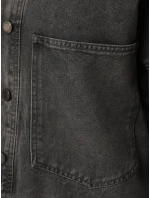 Dámská džínová košilová bunda oversize šedá FashionStreet TY5601