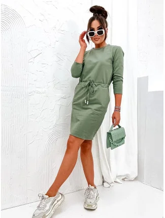 Dámské úpletové šaty v barvě khaki (700) Dámské úpletové šaty v barvě khaki (700)