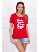 Halenka s potiskem Perfektní červená Halenka s potiskem Perfektní červená