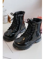 Dětské Boty Lakovane Se Zipem Černá Tibbie