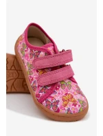 Dětské domácí boty Barefoot Motýli Froddo Canvas G1700440-11 Růžové