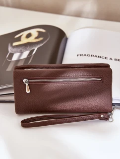Velká Dámská Peněženka s Ražbou Eko Kůže Čokoládová Martiel