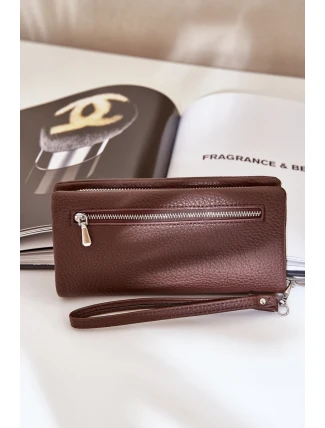 Velká Dámská Peněženka s Ražbou Eko Kůže Čokoládová Martiel