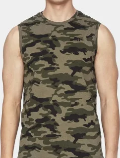 Pánské tričko bez rukávu D4L20 TSM306M Khaki zelená - 4F maskáčová-zelená S