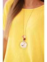 Mušelínová halenka s náhrdelníkem žlutý