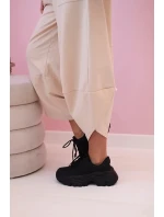 Bavlněná mikina kalhoty set tmavě béžová