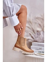 Dámské Botky Na Plochém Podpatku Kožené Lewski 3611 Hnědé Dámské Botky Na Plochém Podpatku Kožené Lewski 3611 Hnědé