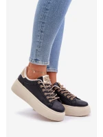 Snímače na platformě s ozdobnými šňůrkami černé Fonetha