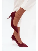 Dámské lodičky s eko semišem bordové Elvessa