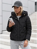 Dámská zimní prošívaná bunda s kapucí, černá, FashionStreet TY5939 Dámská zimní prošívaná bunda s kapucí, černá, FashionStreet TY5939