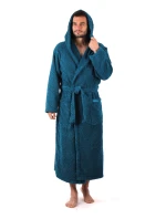 pánský župan Athena s kapucí Petrolejová