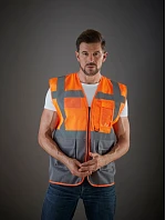 Yoko HVW 820 Hi-Vis síťovaná bezpečnostní vesta 79.W820 hi vis orange