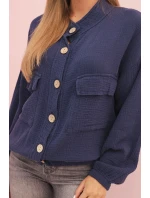 Dámská mušelínová košile s dlouhým rukávem granátová