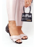 Kožené Kovové Sandály Maciejka 04614-15 Růžovo-Cerné