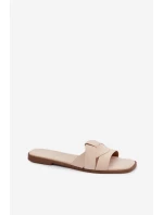 Dámské ploché sandály s řemínky Eko semišové světle béžové Florane