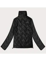 Dwustronna pikowana kurtka ze stójką Goodlookin czarna-panterka (B8579-1)