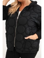 Dámská mikina Plus Size bavlněná na zip černá Dámská mikina Plus Size bavlněná na zip černá