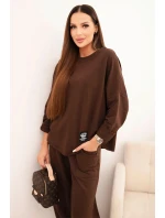 Komplet bavlněný mikina + kalhoty tmavě mátová