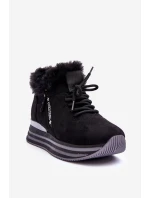 Sportovní Boty Na Platformě S Křupavým Kožíškem Černá Jamarie