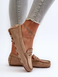 Klasické Dámské Mokasíny Zamszové Hnědé Glimris