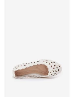 Dětské Perforované Baletky S Leskem Bílé Zindira