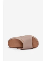 Dámské Pantofle Na Platformě Big Star SS274424 Tmavě Béžové