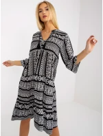 Šaty D73771M30214A1EN černobílé