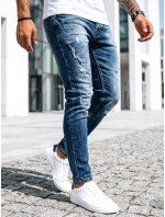 Pánské tmavě modré džínové kalhoty FashionStreet UX3995 Pánské tmavě modré džínové kalhoty FashionStreet UX3995