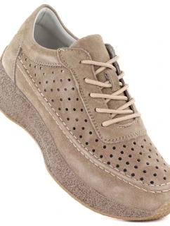 Dámské kožené polobotky světle hnědé Sergio Leone SP013