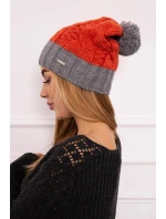 Paris fleecová čepice K212 červená+šedá Paris fleecová čepice K212 červená+šedá