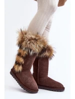 Dámské Sněhule se zateplením kožešinou Semišová Kůže Camel Balvin