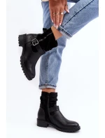 Dámské boty s plochou podpatku s klíčem černé Cillolis