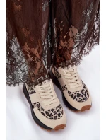 Zamšové Dámské Sneakersy Na Platformě Panther Vinceza 66793 Béžové