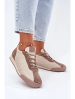 Dámské Kožené Sportovní Boty Béžové Laura Messi 2935