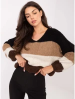 Jumper MI SW 0409.85 černý a hnědý
