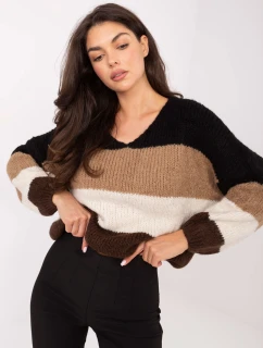 Jumper MI SW 0409.85 černý a hnědý