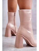 Dámské lakované kozačky Béžové Margit Dámské lakované kozačky Béžové Margit