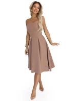 641-2 VIVIENNE korzetové rozšířené midi šaty pro zvláštní příležitosti - béžové