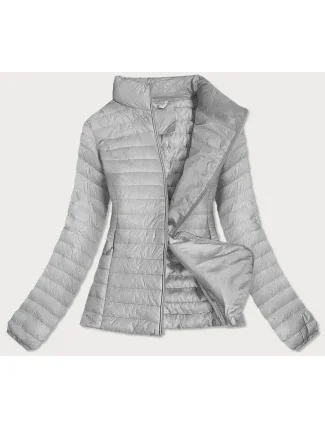 Šedá dámská prošívaná bunda (6651)