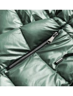 Zelená oboustranná dámská metalická bunda (b8070-10)