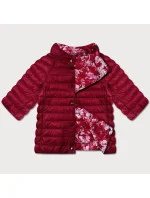 Červená/květovaná oboustranná dámská plus size bunda se 3/4 rukávy Minority (M23-7010-16)
