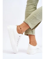Nízké šněrovací tenisky Big Star LL274968 Bílé