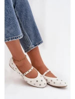 Dámské baleríny se stříbrnými prvky Marivon – bílé