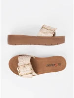 Pohodlné nazouváky dámské Jasnobeżowy platforma Pohodlné nazouváky dámské Jasnobeżowy platforma