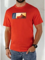 Pánské oranžové tričko s potiskem FashionStreet RX5486